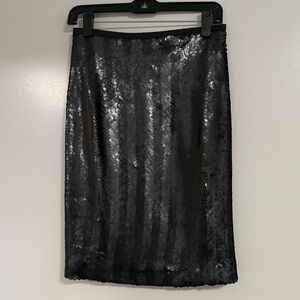 NWT J. Crew Black Sequin Pencil Skirt Size 6